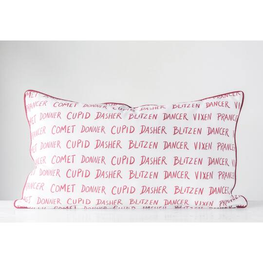 Hello Honey® Santa's Reindeer Lumbar Pillow